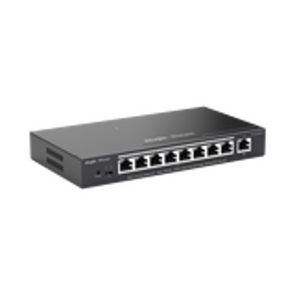 Switch PoE gigabit inteligente con 9 puertos gigabit, 8 puertos PoE+ hasta 120W, reconocimiento de camaras IP, valor unico para redes CCTV, gestionable en la nube 1
