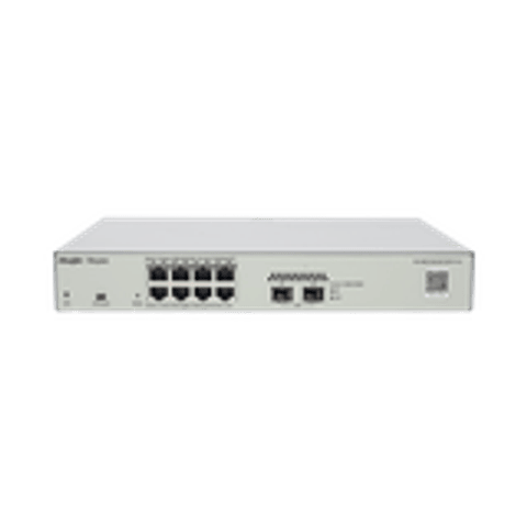 Switch Administrable PoE Capa 2 con 8 Puertos Gigabit PoE 802.3af/at + 2 SFP Para Fibra 1Gb, Gestion Gratuita desde la Nube, 125W
