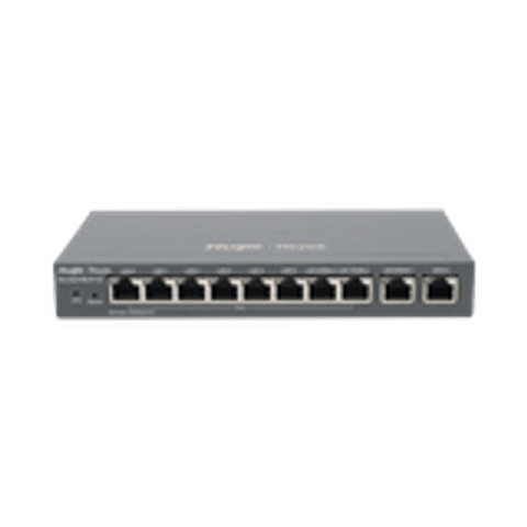 Gateway PoE para 200 usuarios, 10 puertos, 600Mbps, hasta 2 servicios WAN, portal cautivo, bloqueo de aplicaciones, tuneles virtuales