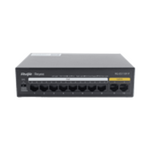 Switch PoE+ con 10 Puertos 10/100 Mbps / 110 W / Carcasa de Acero / No Administrable