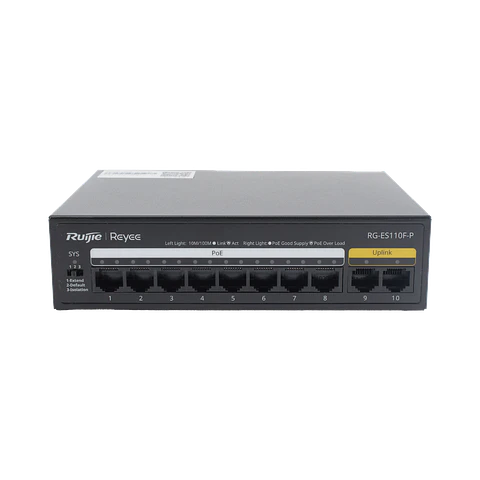 RG-ES110F-P // Switch no gestionado de 10 Puertos