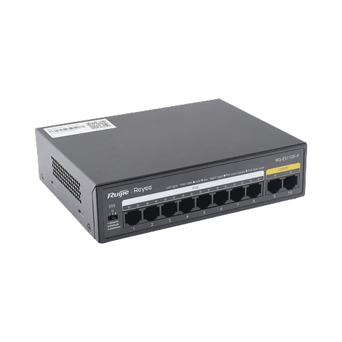 RG-ES110F-P // Switch no gestionado de 10 Puertos