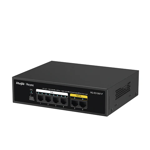RG-ES106F-P // Switch PoE no Administrable de 6 Puertos