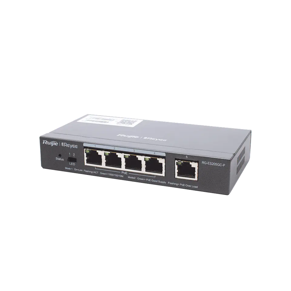 RG-ES205GC-P // Switch PoE Inteligente Administrable en la Nube de 5 Puertos Gigabit 2