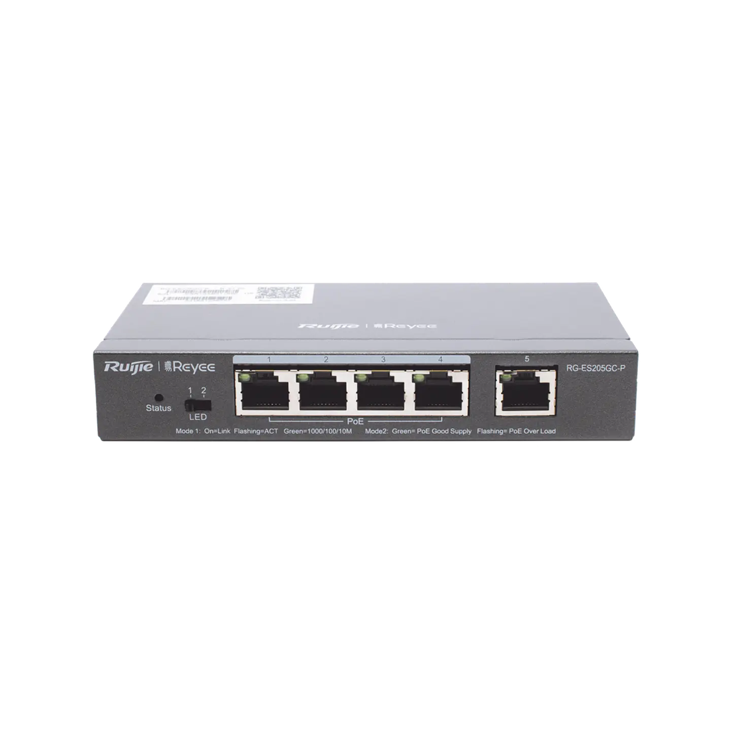 RG-ES205GC-P // Switch PoE Inteligente Administrable en la Nube de 5 Puertos Gigabit 4