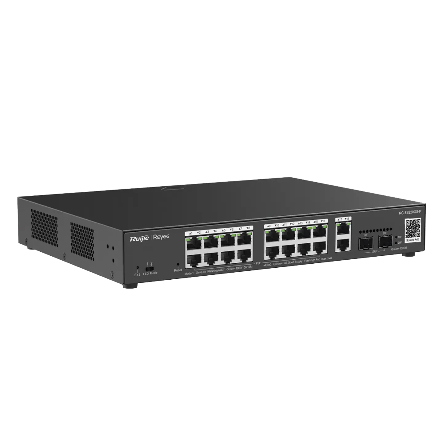 RG-ES220GS-P // Switch PoE L2 Administrable en la Nube de 20 Puertos Gigabit 3