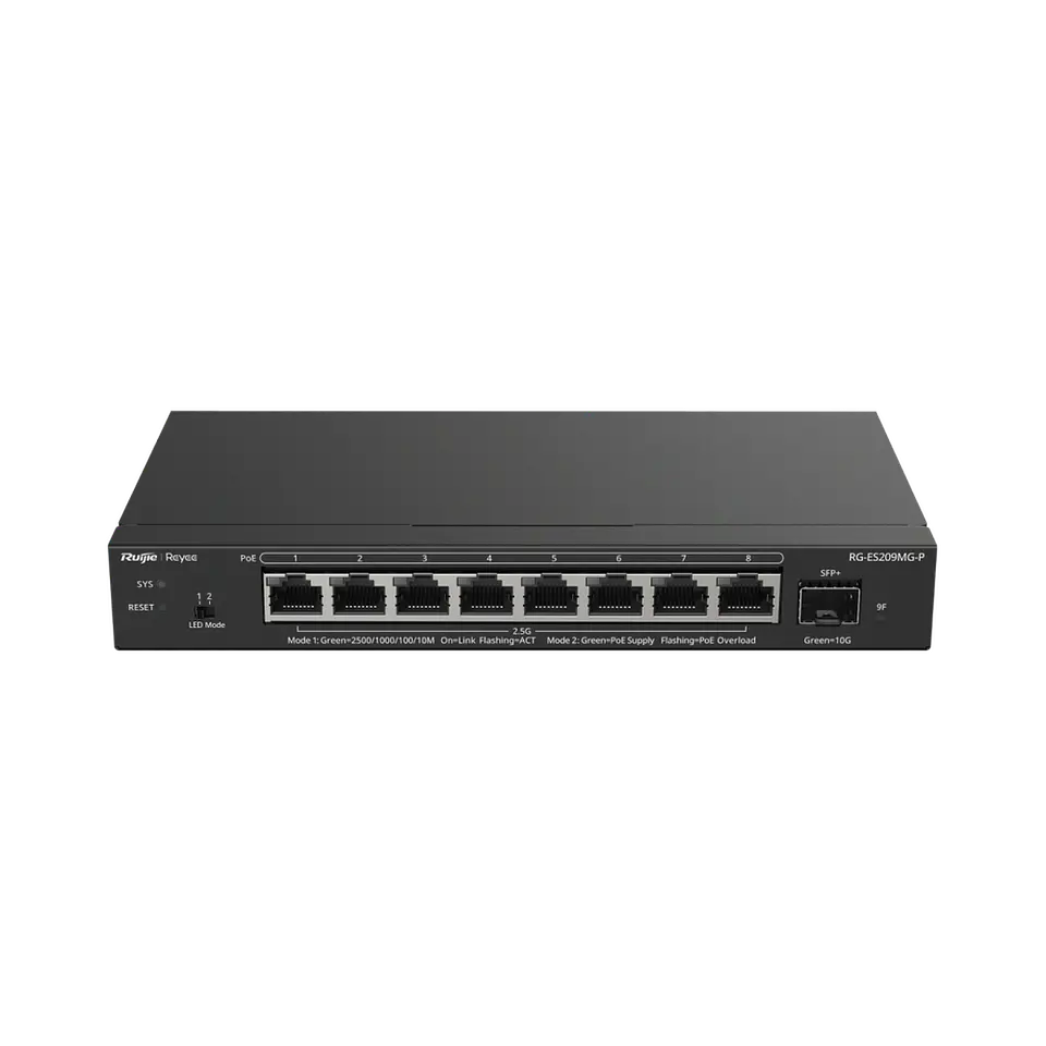 RG-ES209MG-P // Switch Administrable Capa Dos con PoE 1