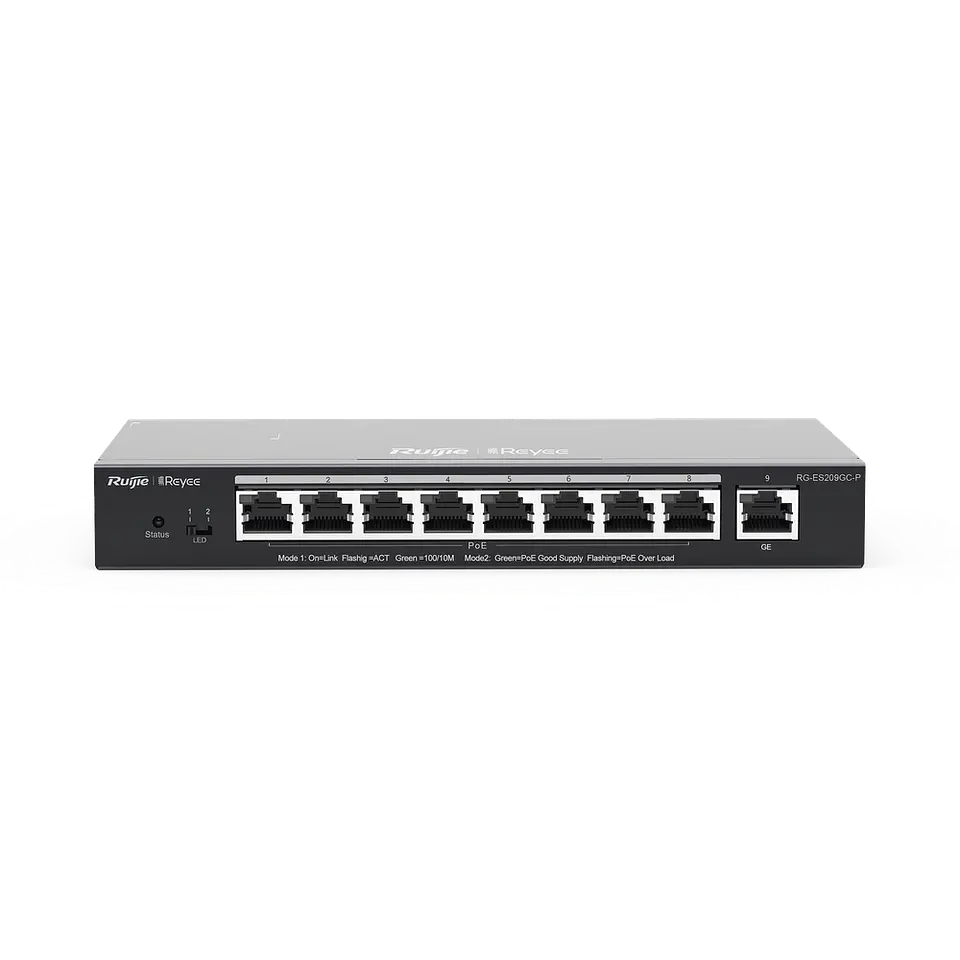 RG-ES209GC-P // Switch PoE gigabit inteligente con 9 puertos gigabit 5