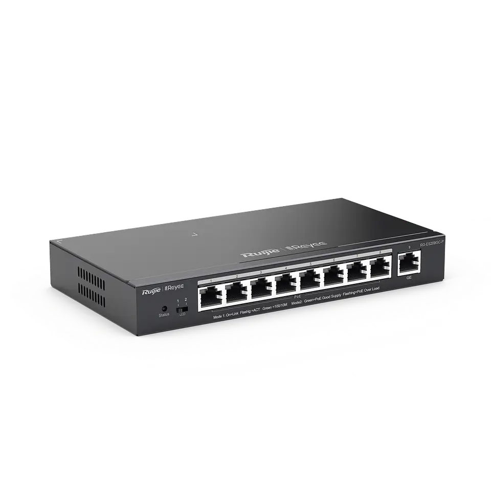 RG-ES209GC-P // Switch PoE gigabit inteligente con 9 puertos gigabit 7