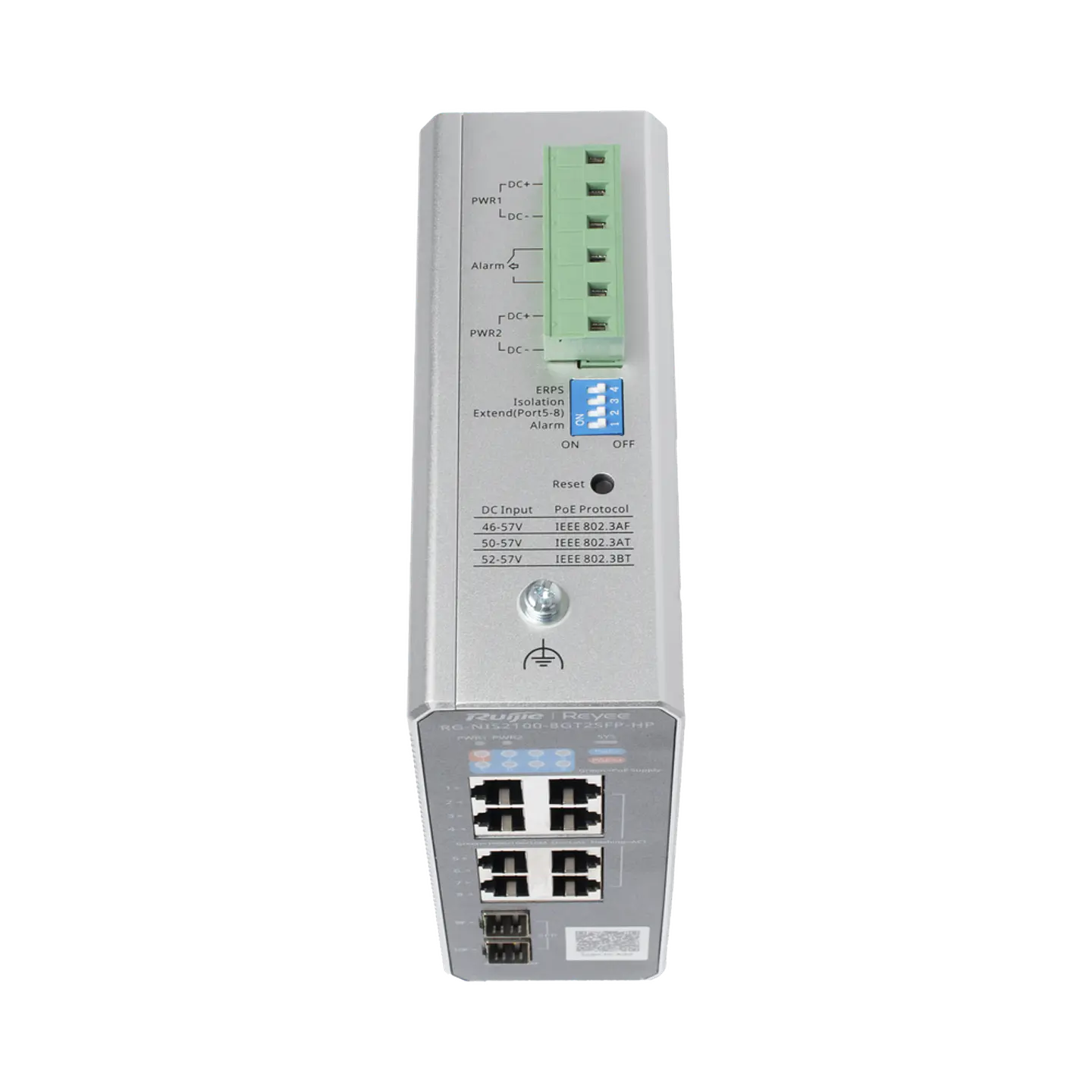 RG-NIS2100-8GT2SFP-HP // Switch Industrial PoE con Gestión en la Nube 1