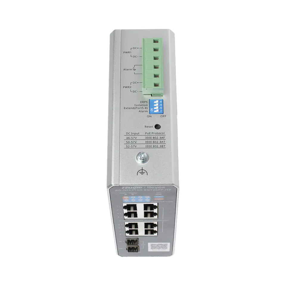 RG-NIS2100-8GT2SFP-HP // Switch Industrial PoE con Gestión en la Nube 1