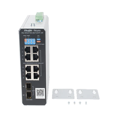 RG-NIS2100-8GT2SFP-HP // Switch Industrial PoE con Gestión en la Nube
