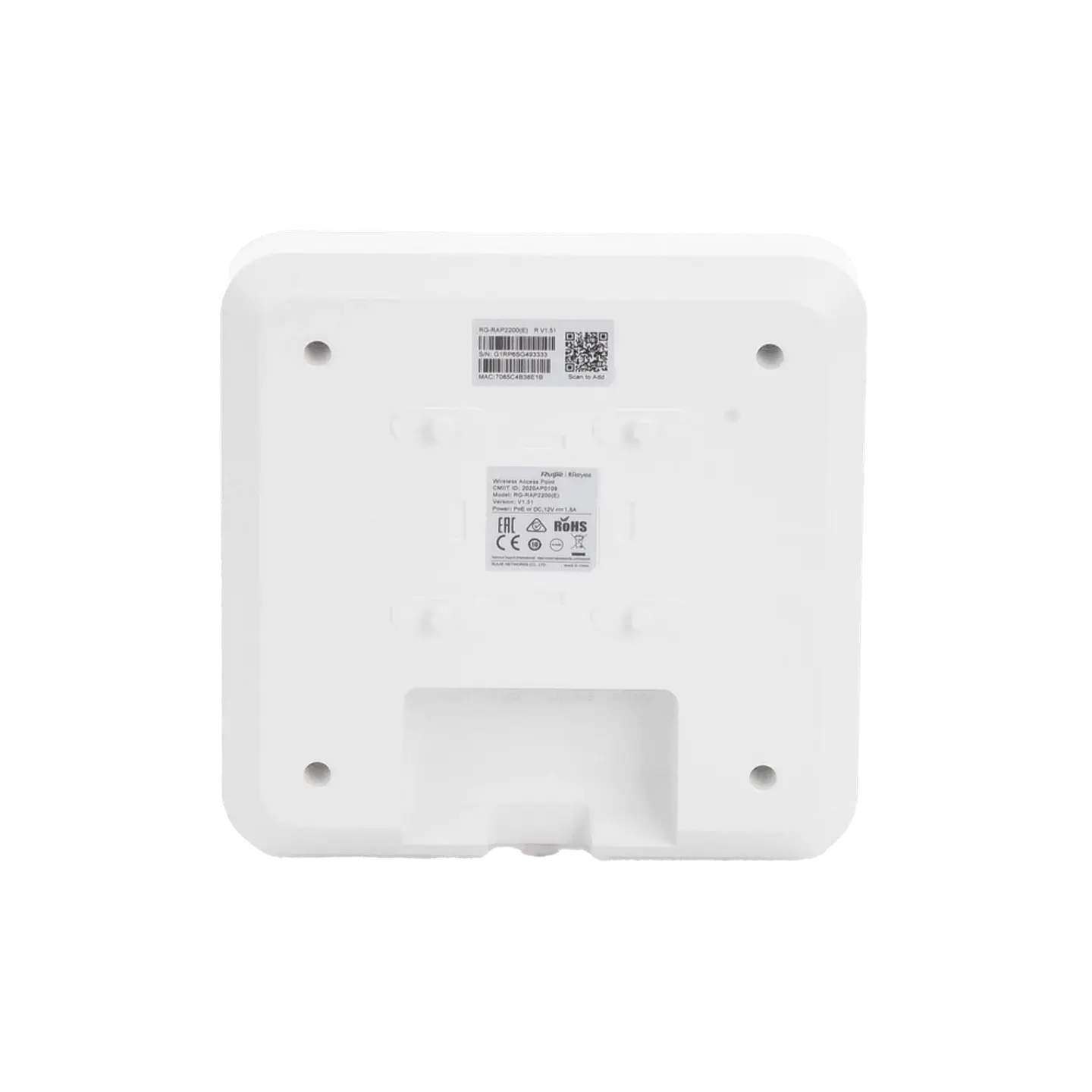 RG-RAP2200(E) // Punto de acceso Wi-Fi 5 de techo para interior 360° 6