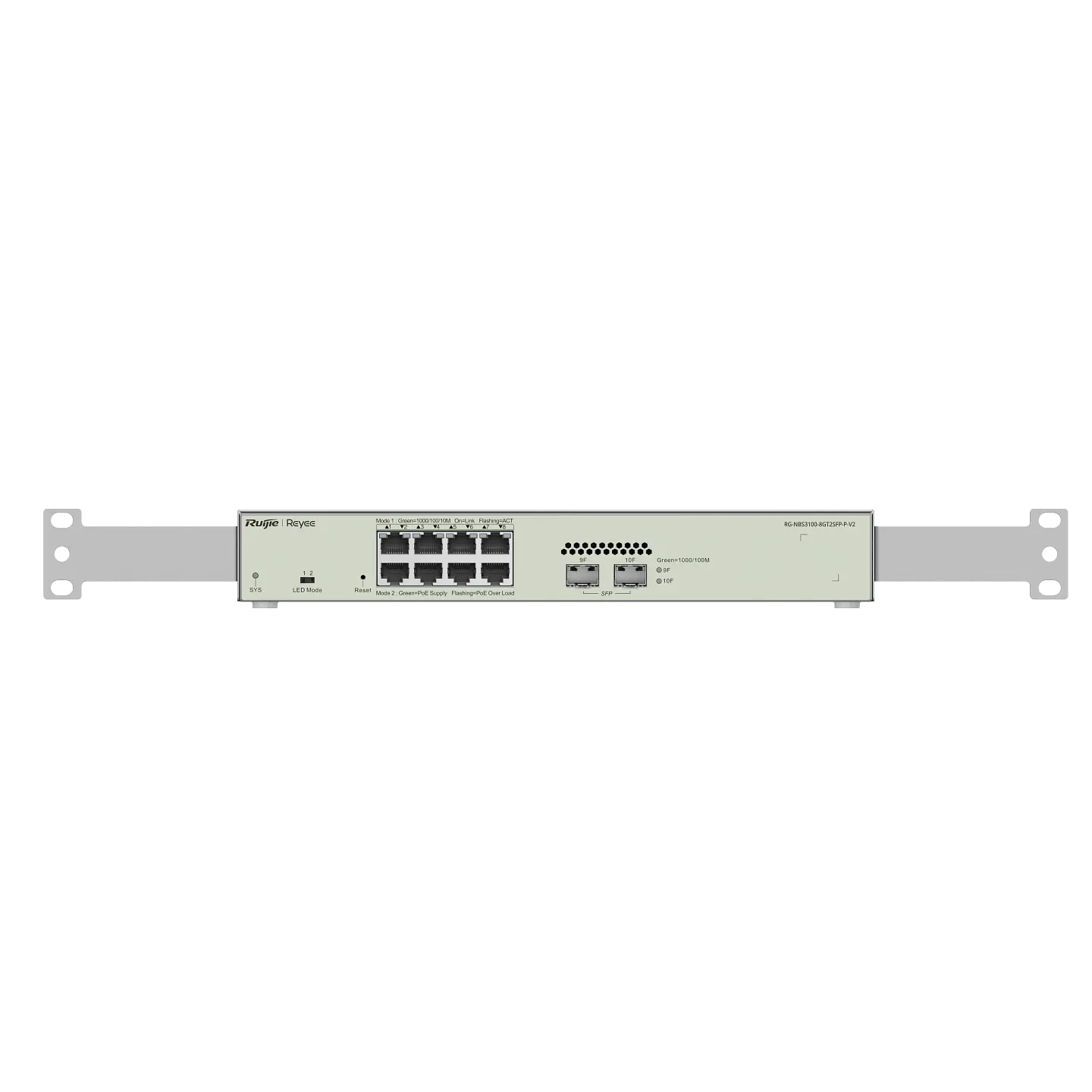 Switch Capa 2 Ruijie RG-NBS3100-8GT2SFP-P-V2 8 Puertos Gigabit PoE+ 2 SFP 1