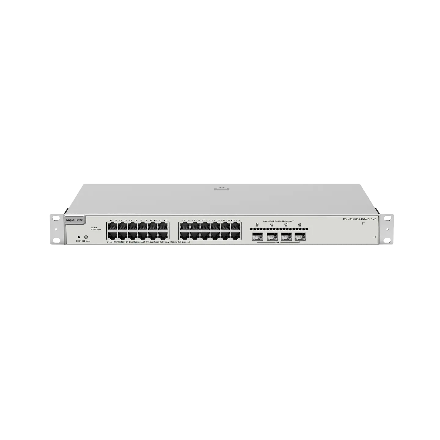 Switch Capa 3 Ruijie RG-NBS5200-24GT4XS-P-V2 24 Puertos Gigabit PoE+ 10G SFP+ 1