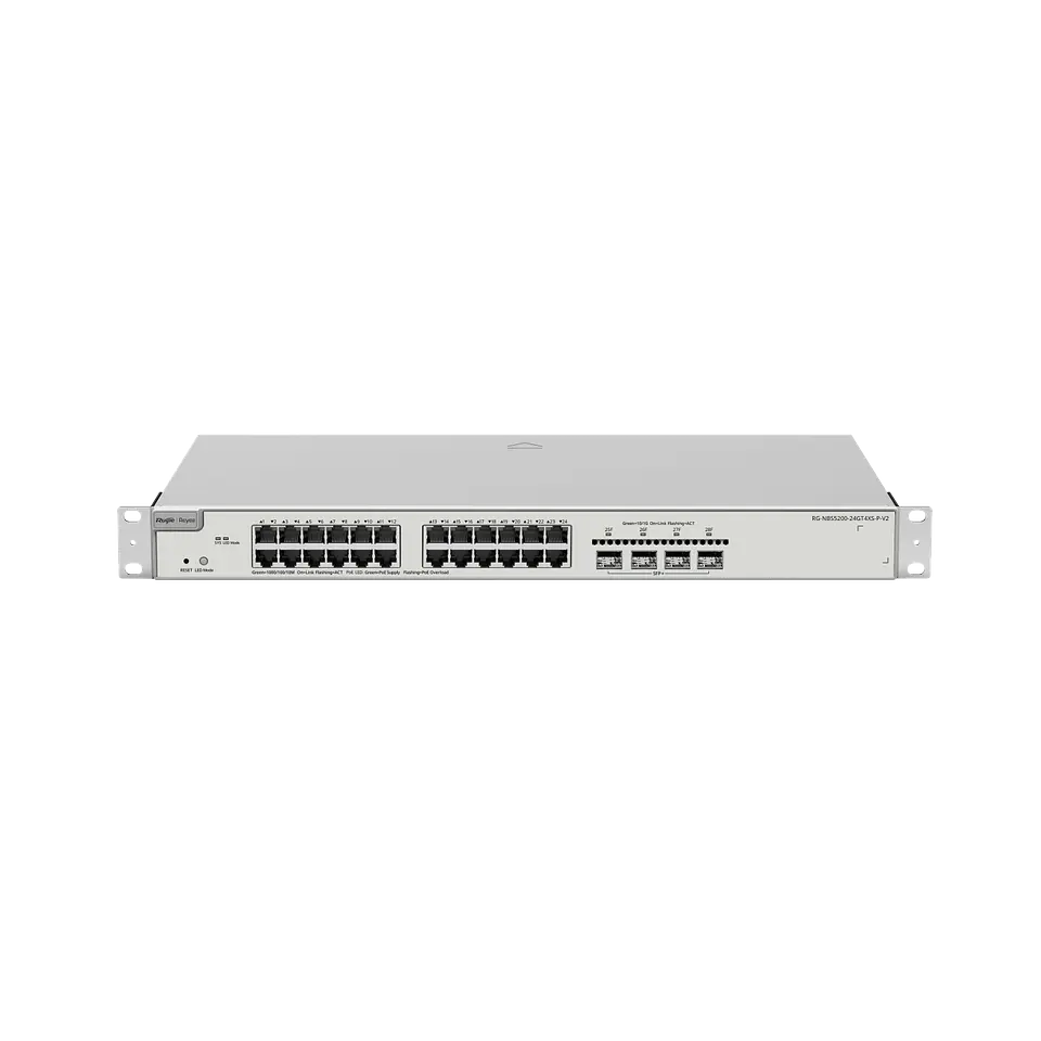 Switch Capa 3 Ruijie RG-NBS5200-24GT4XS-P-V2 24 Puertos Gigabit PoE+ 10G SFP+ 1