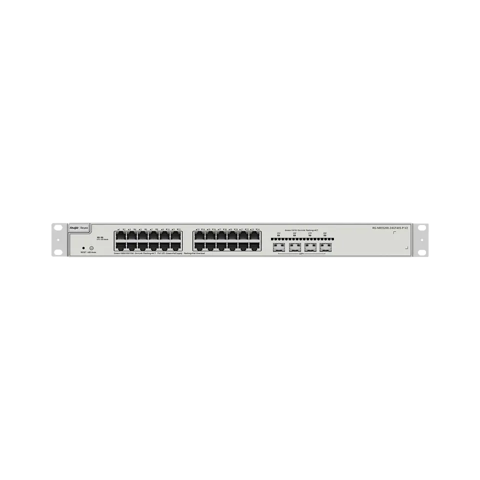 Switch Capa 3 Ruijie RG-NBS5200-24GT4XS-P-V2 24 Puertos Gigabit PoE+ 10G SFP+ 2
