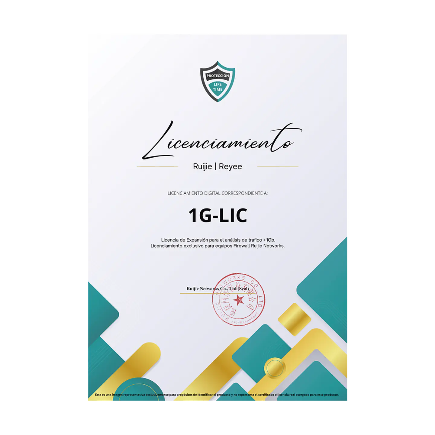 Licencia Ruijie RG-WALL 1600-Z3200-S-1G-LIC de Expansión 1Gbps 1