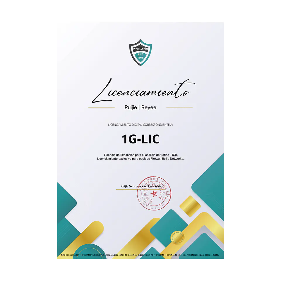 Licencia Ruijie RG-WALL 1600-Z3200-S-1G-LIC de Expansión 1Gbps 1