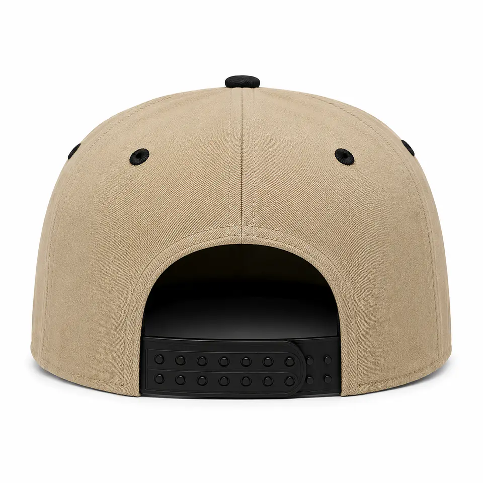 Gorra Snapback Premium MOTO9 | Beige & Negro | Bordado 3D 3