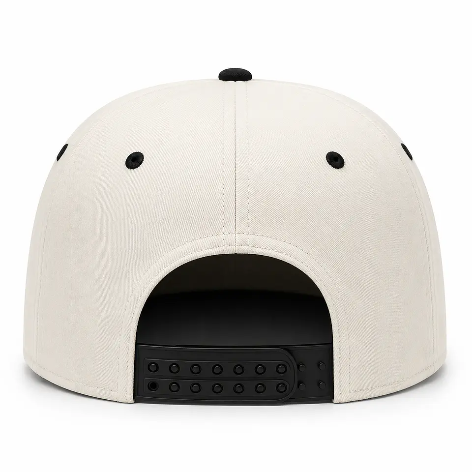 Gorra Snapback Premium MOTO9 | Blanco & Negro | Bordado 3D 3