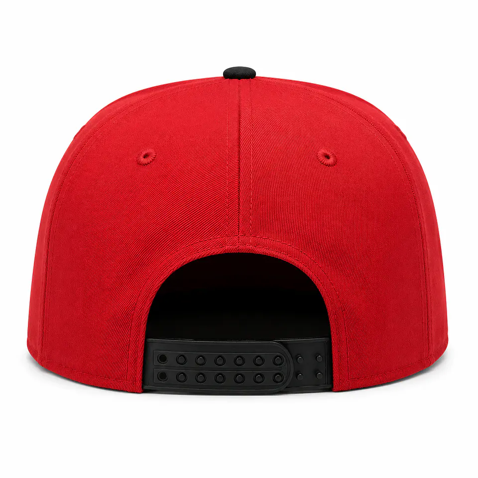 Gorra Snapback Premium MOTO9 | Rojo & Negro | Bordado 3D 3