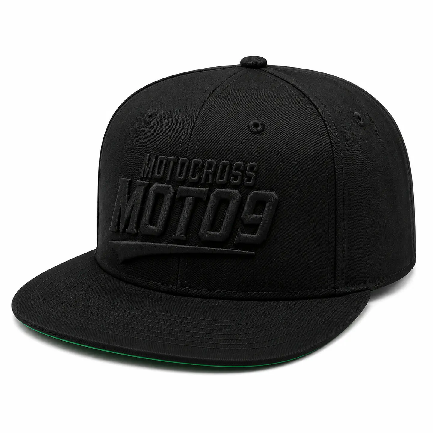 Gorra Snapback Premium MOTO9 | Negro & Negro | Bordado 3D 1