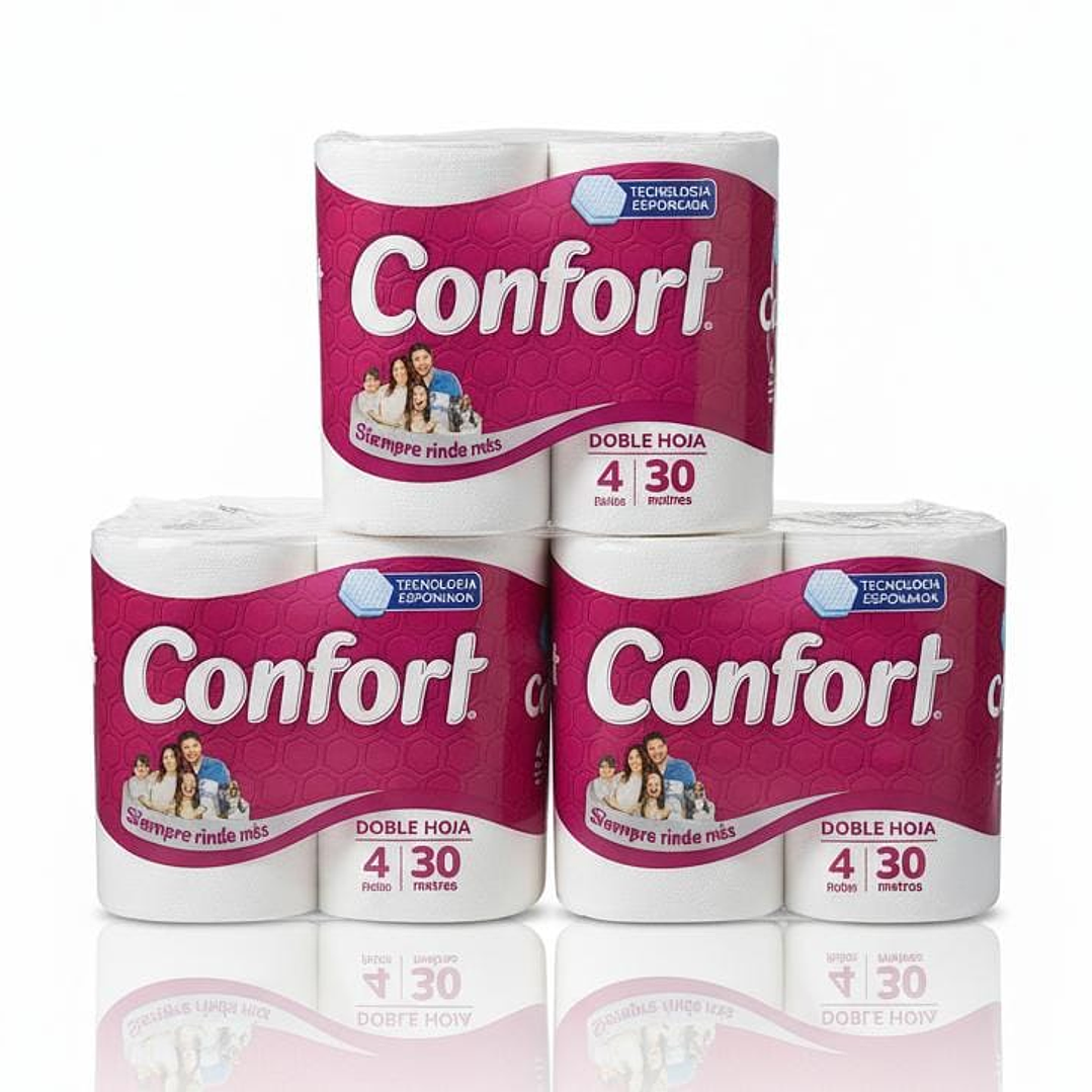 Papel Higiénico Confort Doble Hoja 4X30 mt 2