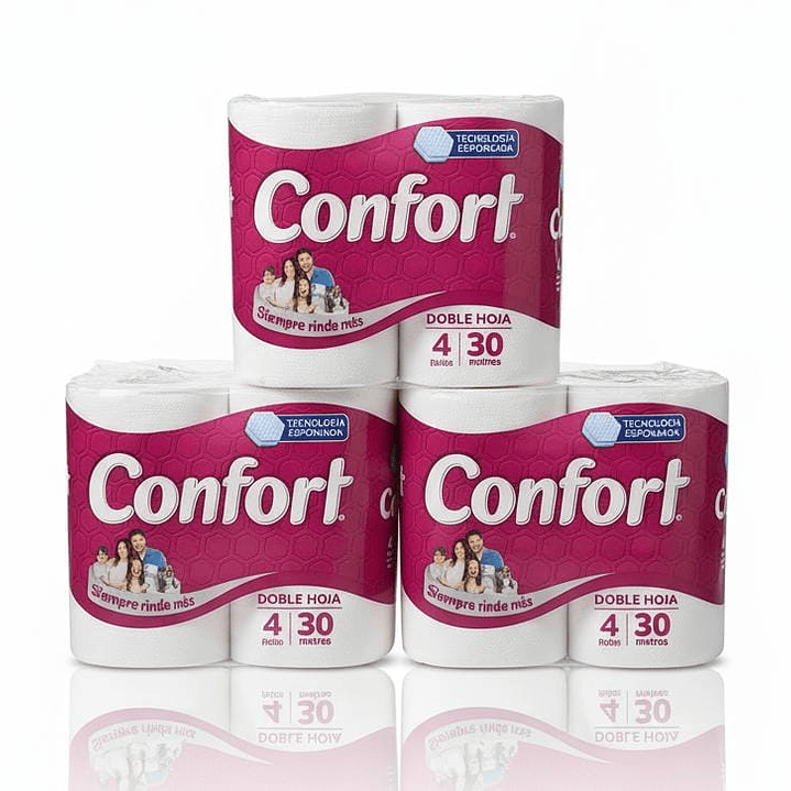 Papel Higiénico Confort Doble Hoja 4X30 mt 2