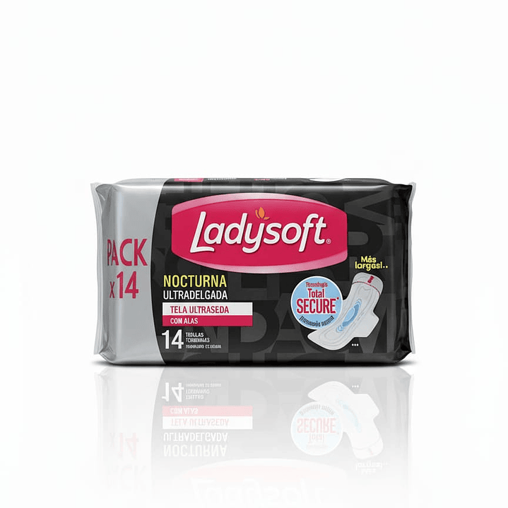Ladysoft Toalla Higiénica Nocturna Ultradelgada con Alas (Pack x14) 1
