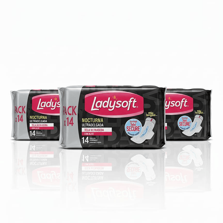 Ladysoft Toalla Higiénica Nocturna Ultradelgada con Alas (Pack x14) 2