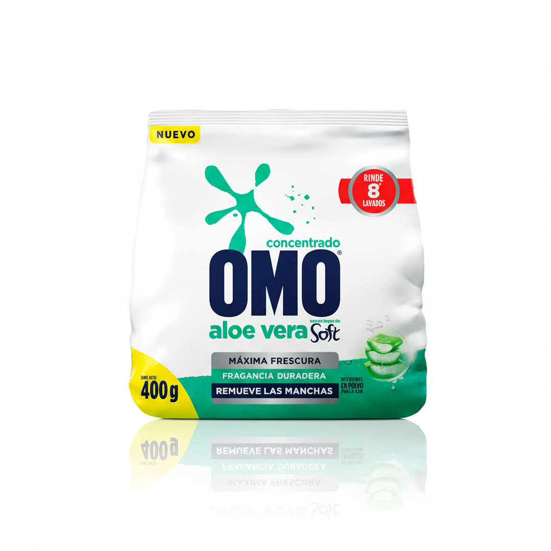 OMO Concentrado Aloe Vera Soft - Detergente en Polvo - Máxima Frescura - 400g 1