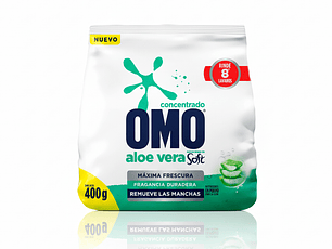 OMO Concentrado Aloe Vera Soft - Detergente en Polvo - Máxima Frescura - 400g