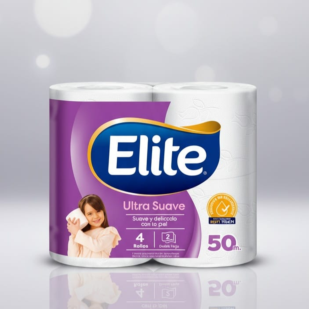 Papel Higiénico Elite Ultra Suave doble hoja 4x50 m 1