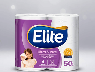 Papel Higiénico Elite Ultra Suave doble hoja 4x50 m
