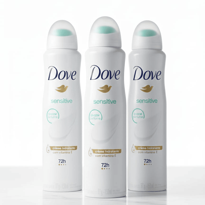 Dove Sensitive Desodorante en Aerosol 150 ml - Sin Perfume, con Crema Hidratante y Vitamina E 2