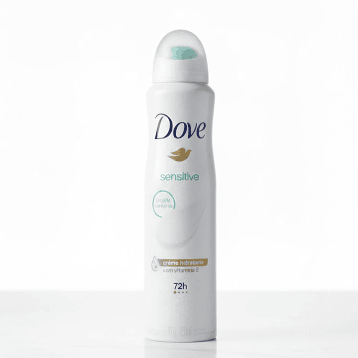 Dove Sensitive Desodorante en Aerosol 150 ml - Sin Perfume, con Crema Hidratante y Vitamina E 1