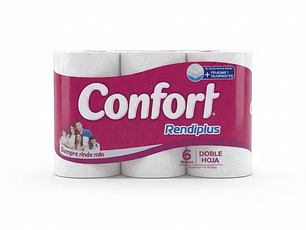 Papel Higiénico Confort Rendiplus - Pack 6 Rollos de 20 Metros