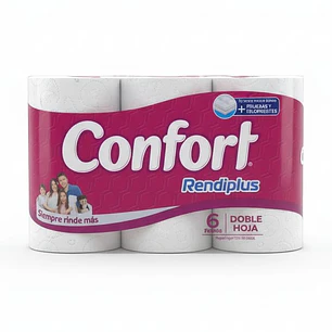 Papel Higiénico Confort Rendiplus - Pack 6 Rollos de 20 Metros