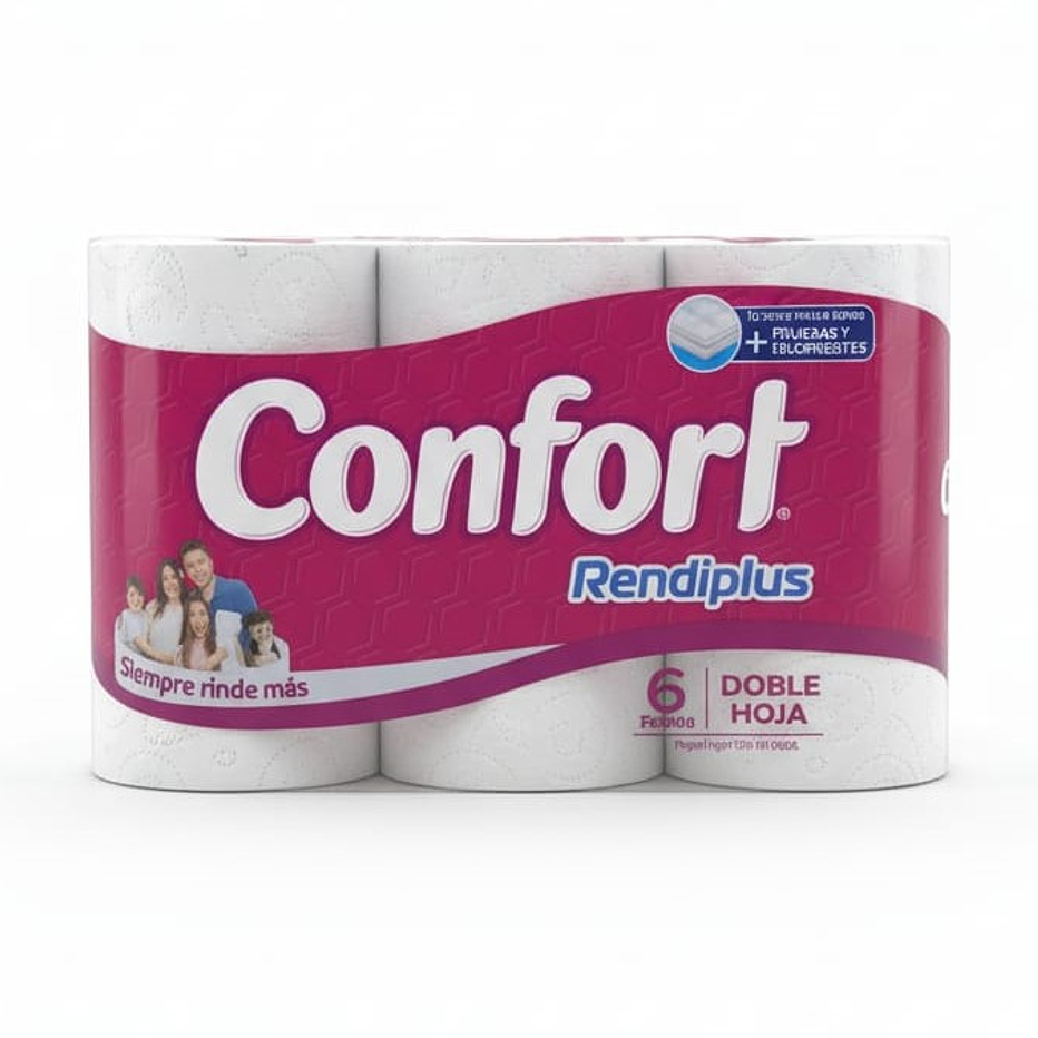 Papel Higiénico Confort Rendiplus - Pack 6 Rollos de 20 Metros 1