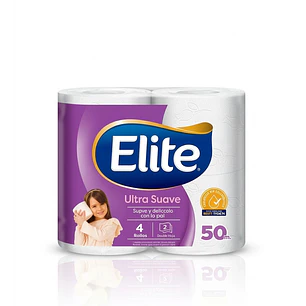 Papel Higiénico Elite Ultra Suave - Pack 4 Rollos de 50 Metros