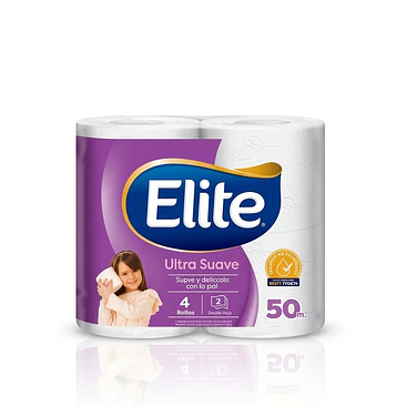 Papel Higiénico Elite Ultra Suave - Pack 4 Rollos de 50 Metros 1