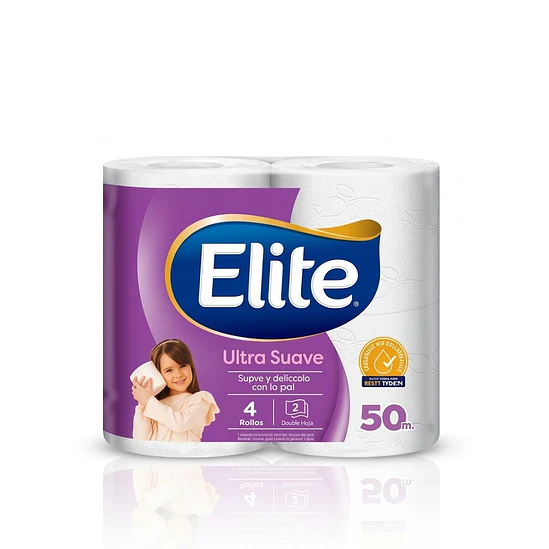 Papel Higiénico Elite Ultra Suave - Pack 4 Rollos de 50 Metros 1