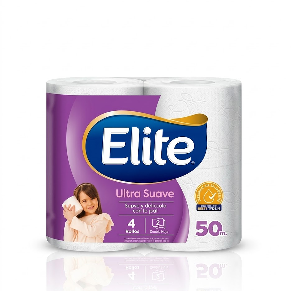 Papel Higiénico Elite Ultra Suave - Pack 4 Rollos de 50 Metros 1