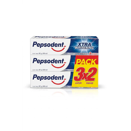 Pack Pasta Dental Pepsodent Xtra Whitening 3x2 - 90g 1