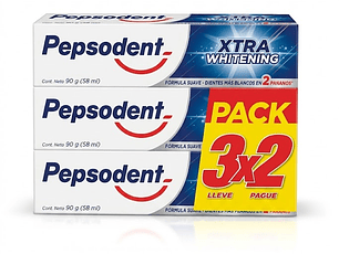 Pack Pasta Dental Pepsodent Xtra Whitening 3x2 - 90g