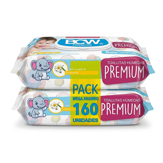 Toallitas Húmedas BCW Premium – 160 Unidades 2