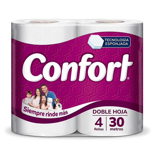  Papel Higiénico Confort Doble Hoja 4 un 30 mt 1