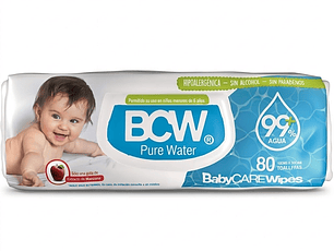 Toallitas Húmedas BCW Pure Water - Pack de 80 Unidades