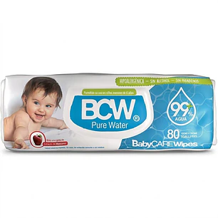 Toallitas Húmedas BCW Pure Water - Pack de 80 Unidades